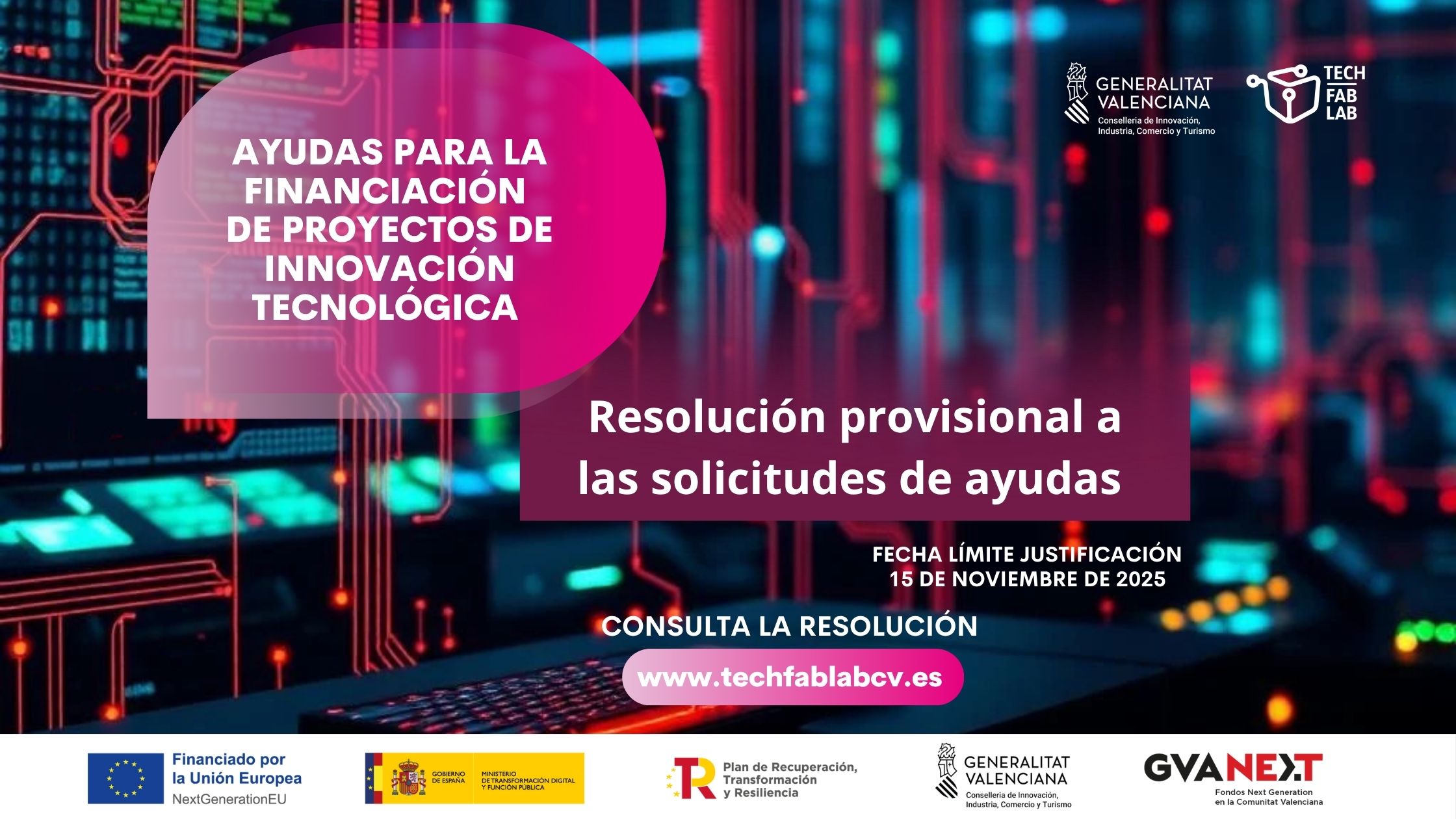 Resolución provisional a la Convocatoria de Ayudas para la financiación ...