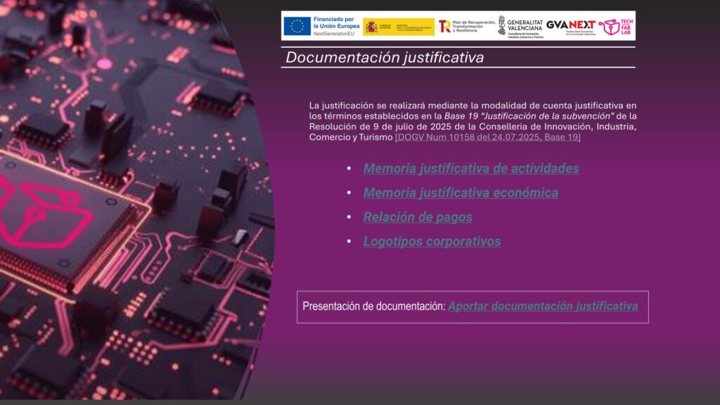 Documentación justificativa